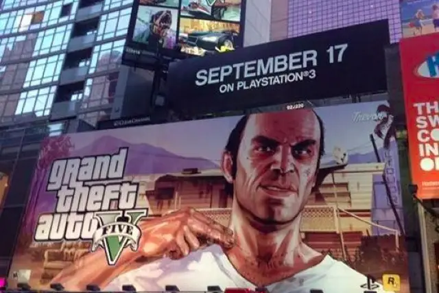Grand Theft Auto 5 ad in Times Square